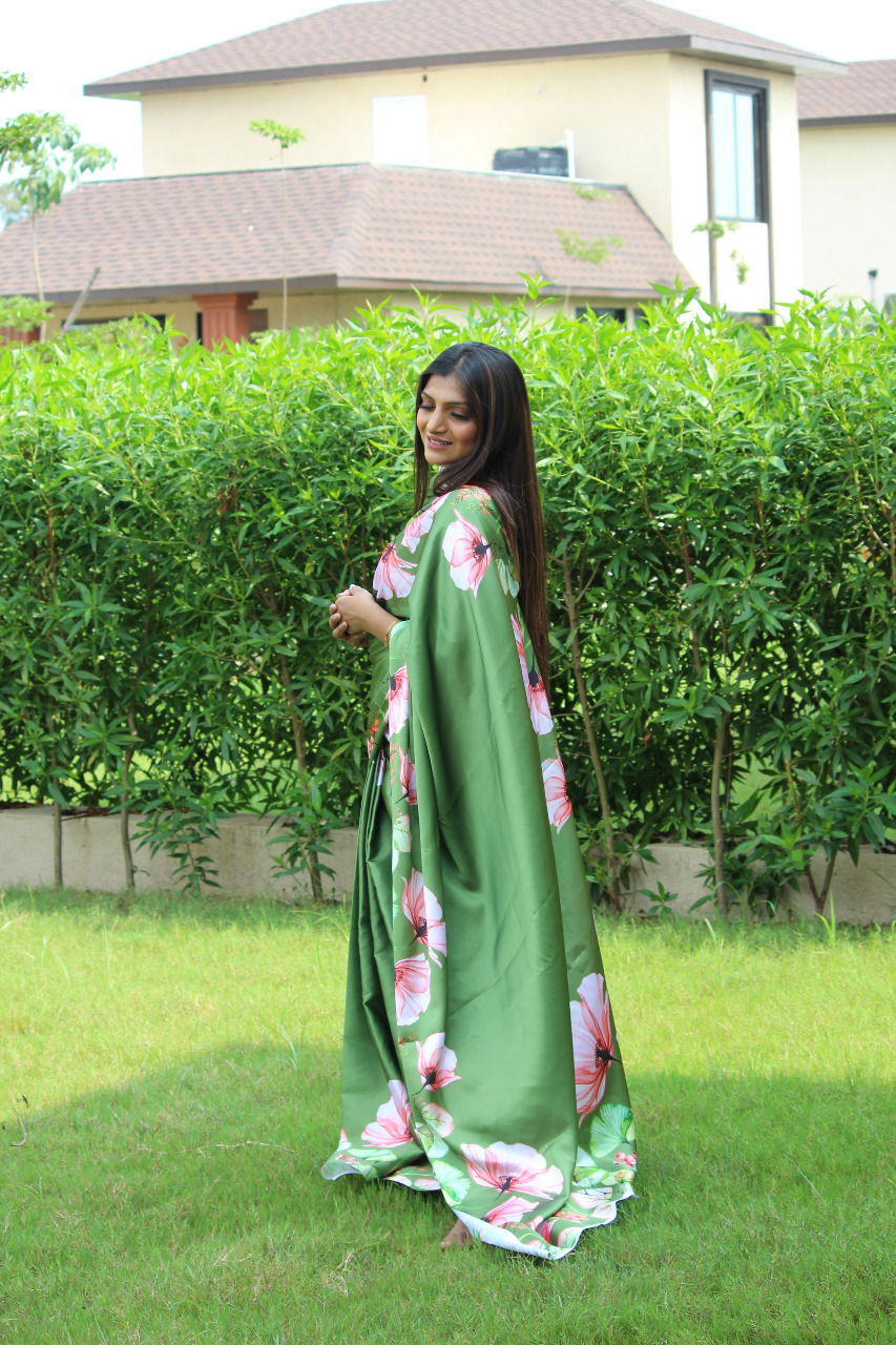 Spsc 63 Regular Wear Digital Printed Japan Silk Saree Collection 